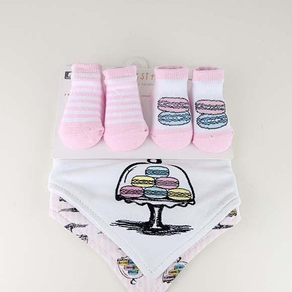 Necessities Other - Necessities Bib And Sock Set Pink Cotton Never Used
